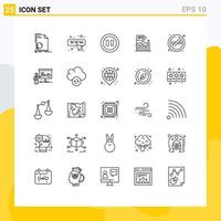 Stock Vector Icon Pack of 25 Line Signs and Symbols for fire offer controls modern business Editable Vector Design Elements
