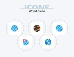 paquete de iconos planos de globo 5 diseño de iconos. . mundo. vector