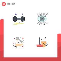 4 Universal Flat Icon Signs Symbols of dumbbell growing health cyber holding Editable Vector Design Elements