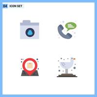 Set of 4 Commercial Flat Icons pack for cloud inbox web location bird Editable Vector Design Elements