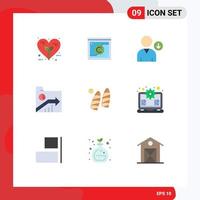 Flat Color Pack of 9 Universal Symbols of report folder domain data user Editable Vector Design Elements