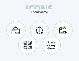 Ecommerce Line Icon Pack 5 Icon Design. email. signboard. grid. open. commerce vector