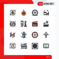 16 Creative Icons Modern Signs and Symbols of education chair shield work office Editable Creative Vector Design Elements