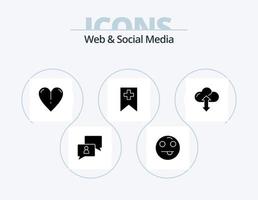 web y redes sociales glyph icon pack 5 diseño de iconos. . más feliz. etiqueta . primavera vector