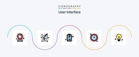 paquete de iconos de 5 planos llenos de línea de interfaz de usuario que incluye . usuario. consejos. idea vector