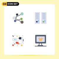 Modern Set of 4 Flat Icons Pictograph of export love gym locker school heart Editable Vector Design Elements