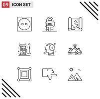 9 Thematic Vector Outlines and Editable Symbols of mind fuel location station fuel Editable Vector Design Elements