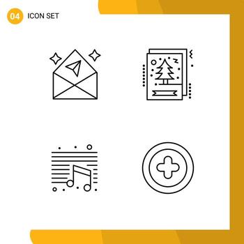 User Interface Pack of 4 Basic Filledline Flat Colors of arrow note open greeting school Editable Vector Design Elements