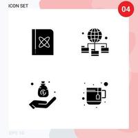 Pictogram Set of Simple Solid Glyphs of book budget science technology finance Editable Vector Design Elements