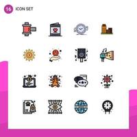 Set of 16 Modern UI Icons Symbols Signs for office real backup estate time Editable Creative Vector Design Elements