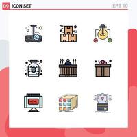 Set of 9 Modern UI Icons Symbols Signs for hot poison production medical dollar Editable Vector Design Elements