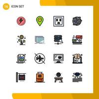 16 Creative Icons Modern Signs and Symbols of profit smoke marker pollution environment Editable Creative Vector Design Elements