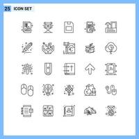 Modern Set of 25 Lines and symbols such as sale online star marketing storage Editable Vector Design Elements