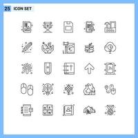 Modern Set of 25 Lines and symbols such as sale online star marketing storage Editable Vector Design Elements