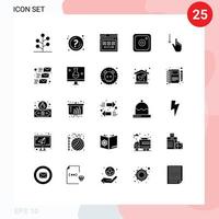 Group of 25 Modern Solid Glyphs Set for down media information instagram website Editable Vector Design Elements