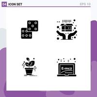 Thematic Vector Solid Glyphs and Editable Symbols of casino success delivery plant board Editable Vector Design Elements