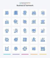 Creative Business And Teamwork 25 Blue icon pack  Such As cash. decision. gear. business. concept vector