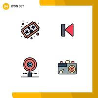 Set of 4 Modern UI Icons Symbols Signs for ticket content joystick control find Editable Vector Design Elements