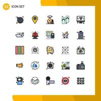 Set of 25 Modern UI Icons Symbols Signs for computer design oil comfort spa Editable Vector Design Elements