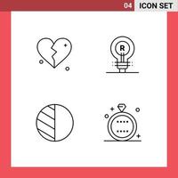 4 Line concept for Websites Mobile and Apps brokan editing wedding genuine shadow Editable Vector Design Elements