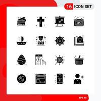 16 Creative Icons Modern Signs and Symbols of ship date business christmas stats Editable Vector Design Elements