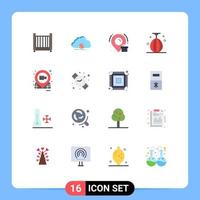 Group of 16 Modern Flat Colors Set for film speed synchronization small bag Editable Pack of Creative Vector Design Elements
