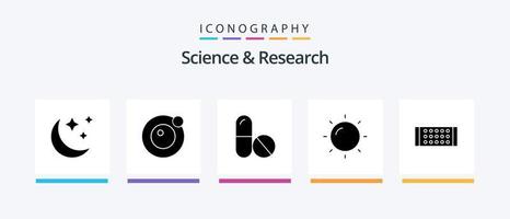 paquete de íconos de glifos de ciencia 5 que incluye . espacio. condujo. diseño de iconos creativos vector