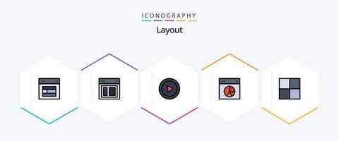 Layout 25 FilledLine icon pack including . grid. ui. ui. layout vector