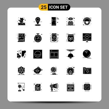Universal Icon Symbols Group of 25 Modern Solid Glyphs of line blades iot supervised learning learning Editable Vector Design Elements