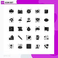 Solid Glyph Pack of 25 Universal Symbols of file contract parking egg bacon Editable Vector Design Elements