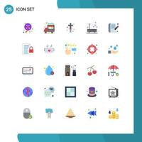 25 Thematic Vector Flat Colors and Editable Symbols of edit network cross internet connection Editable Vector Design Elements