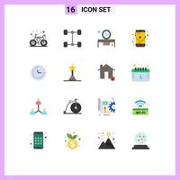 16 iconos creativos signos y símbolos modernos de ubicación brújula tocador ruta móvil paquete editable de elementos de diseño de vectores creativos