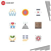 User Interface Pack of 9 Basic Flat Colors of food physician amplifier male volume Editable Vector Design Elements