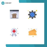 4 User Interface Flat Icon Pack of modern Signs and Symbols of web award design public quality Editable Vector Design Elements