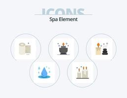 Spa Element Flat Icon Pack 5 Icon Design. spa. spa. relax. candle. roll vector
