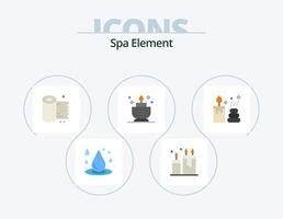 diseño de iconos del paquete de iconos planos de elementos de spa 5. spa. spa. relax. vela. rollo vector