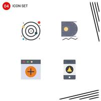 4 Thematic Vector Flat Icons and Editable Symbols of orbit mac satellite data scince notification Editable Vector Design Elements