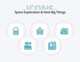 Space Exploration And Next Big Things Blue Icon Pack 5 Icon Design. emotional. artificial. fabrication. android. data vector