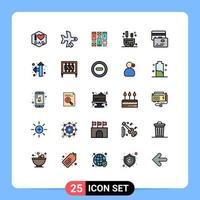 paquete de iconos de vector de stock de 25 signos y símbolos de línea para palos de crédito estructura de alambre relajarse quemar elementos de diseño de vector editables