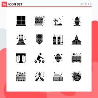 16 Creative Icons Modern Signs and Symbols of cake living train home palm Editable Vector Design Elements