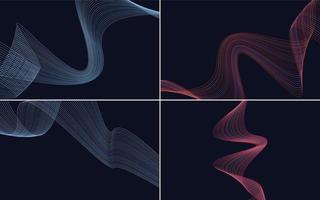 Collection of geometric minimal lines pattern set vector