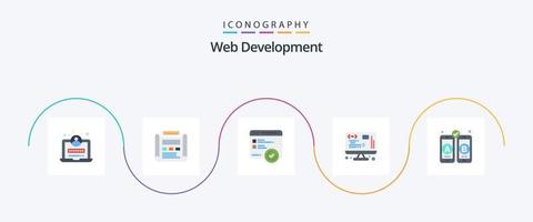 Web Development Flat 5 Icon Pack Including web design. web. development. management. data vector