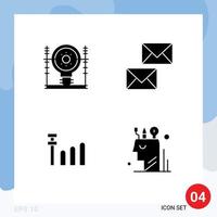 Stock Vector Icon Pack of 4 Line Signs and Symbols for define envelope generation contact signal Editable Vector Design Elements