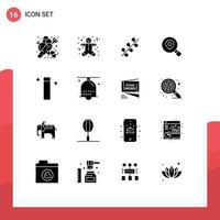 16 Thematic Vector Solid Glyphs and Editable Symbols of magic map holidays search spring Editable Vector Design Elements