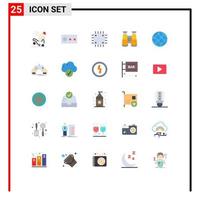 25 Creative Icons Modern Signs and Symbols of search globe computers watch binoculars Editable Vector Design Elements