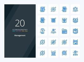 20 Management Blue Color icon for presentation vector