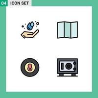 Universal Icon Symbols Group of 4 Modern Filledline Flat Colors of earth day sport hand ball money Editable Vector Design Elements