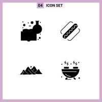 Solid Glyph Pack of Universal Symbols of chemical knowledge landscape learning chemistry hotdog nature Editable Vector Design Elements