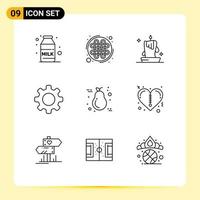 9 Creative Icons Modern Signs and Symbols of pear setting candle set basic Editable Vector Design Elements