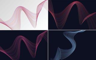 Collection of geometric minimal lines pattern set vector